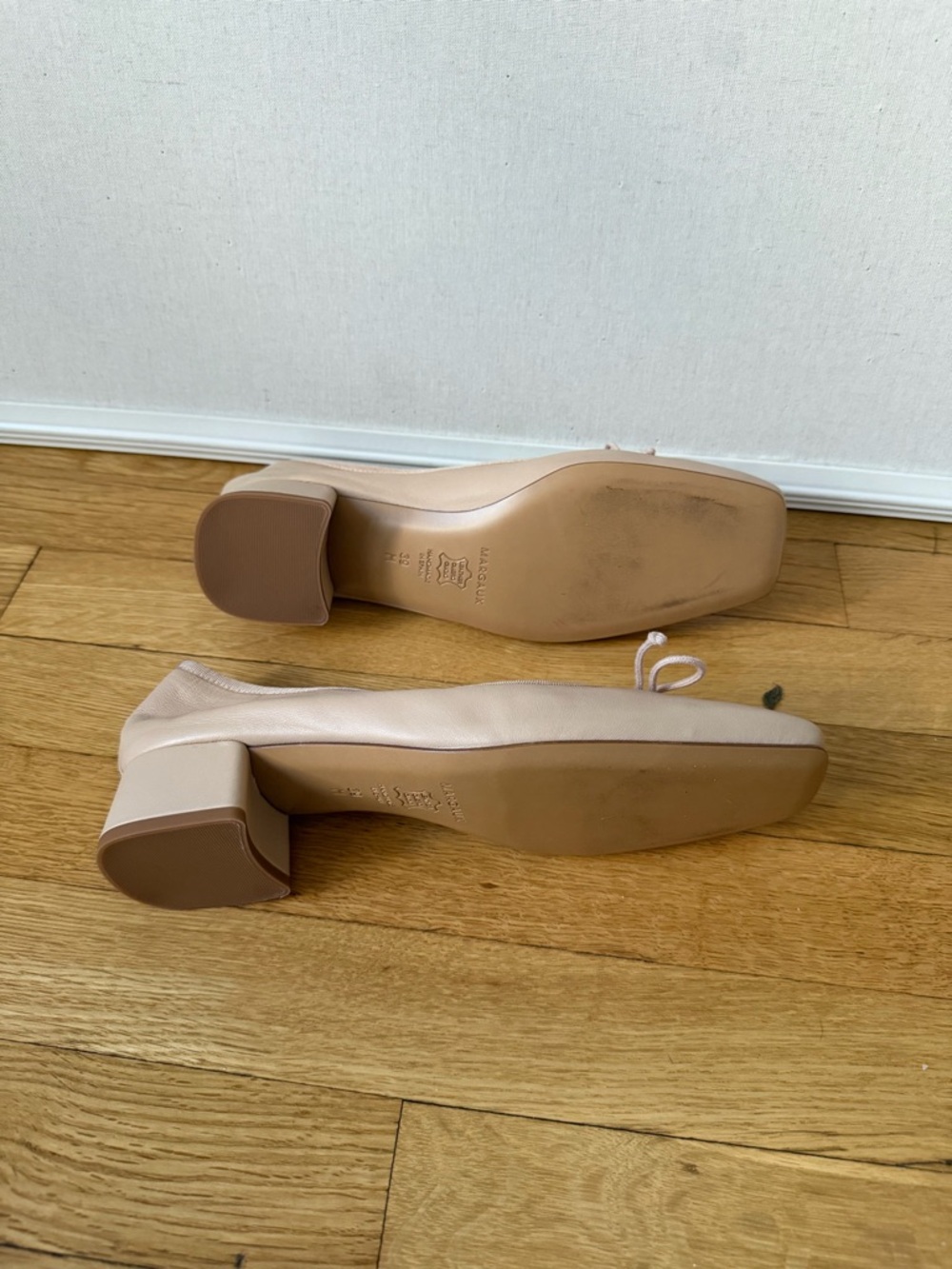 Margaux The ADA Women’s Ballet Pump Heels in Blush Beige with Bow - Picture 8 of 8